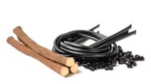 bâtonnet et rouleau de réglisse