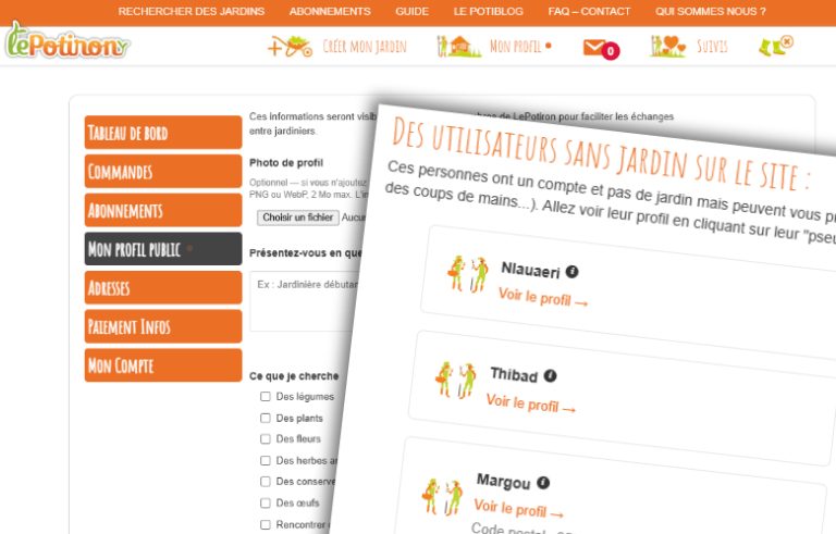 Profils comptes utilisateurs lepotiron
