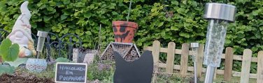 Silhouette de chat sur un sol de jardin